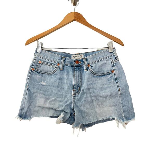 Madewell Pants - Madewell Womens Cut Off Denim Shorts Frayed Hem Blue Size 25